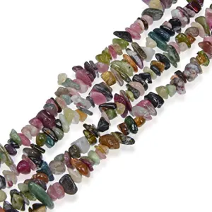 1 Strand Natural Multi Colors Tourmaline Gemstone Smooth Free Form 5-8mm Loose Stone Chip Beads 33 Inch for Jewelry Craft Making GZ1-11