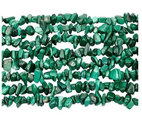 1 Strand Top Quality Natural Green Malachite Gemstones Smooth Chips Beads Free-Form Loose Beads 33 Inch for Jewelry Craft Making GZ1-32