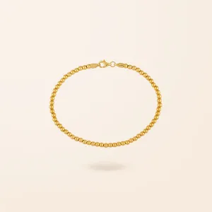 10K Gold 3mm Bead Bracelet