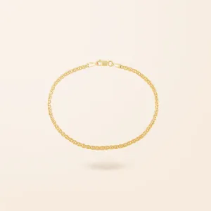 10K Gold Flat Anchor Chain Bracelet