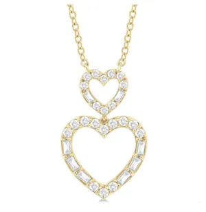 10KY Diamond Twin Heart Necklace w/ 0.30 carat tw