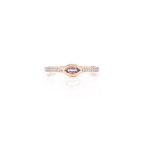 14K Rose Gold Marquise Cut Amethyst Ring