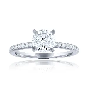 14k Shared Prong Engagement Ring