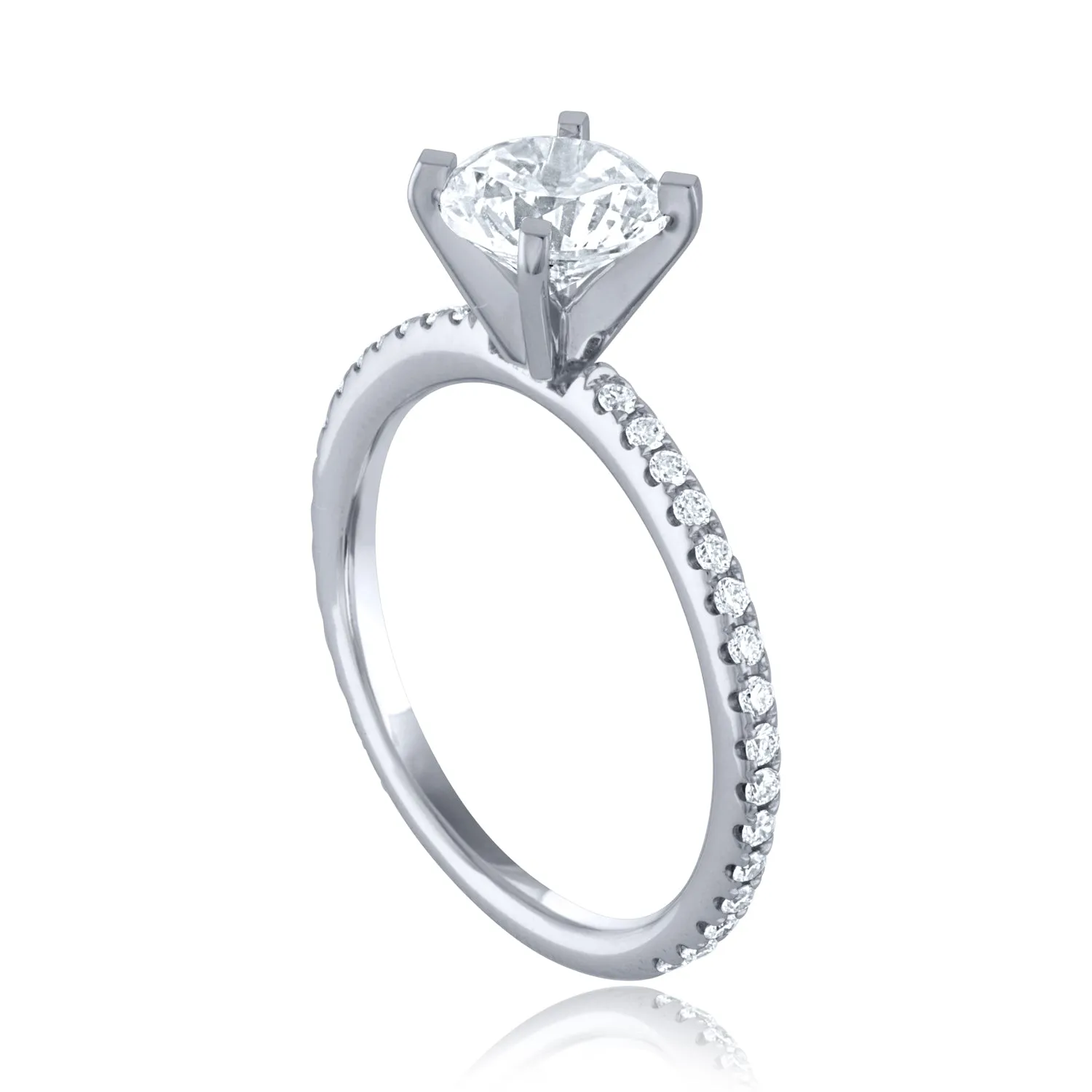 14k Shared Prong Engagement Ring