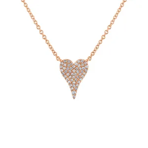 14KT GOLD SMALL MODERN HEART DIAMOND NECKLACE