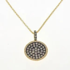 14ky Cognac & White Diamond Pave Pendant