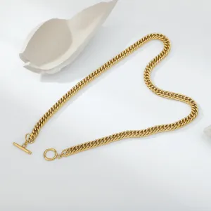 18K Gold Plated Cuban Chain Simple Versatile Necklace