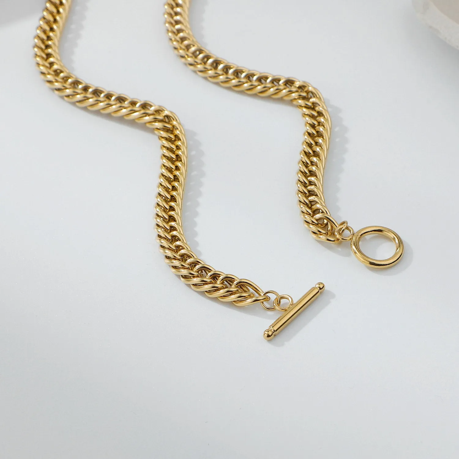 18K Gold Plated Cuban Chain Simple Versatile Necklace