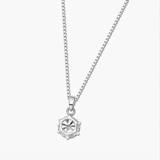 18K WHITE, YELLOW, ROSE GOLD PLATED SILVER MOISSANITE PENDANT NECKLACE 1CT, SINGLE BAIL LINK, BOX CHAIN