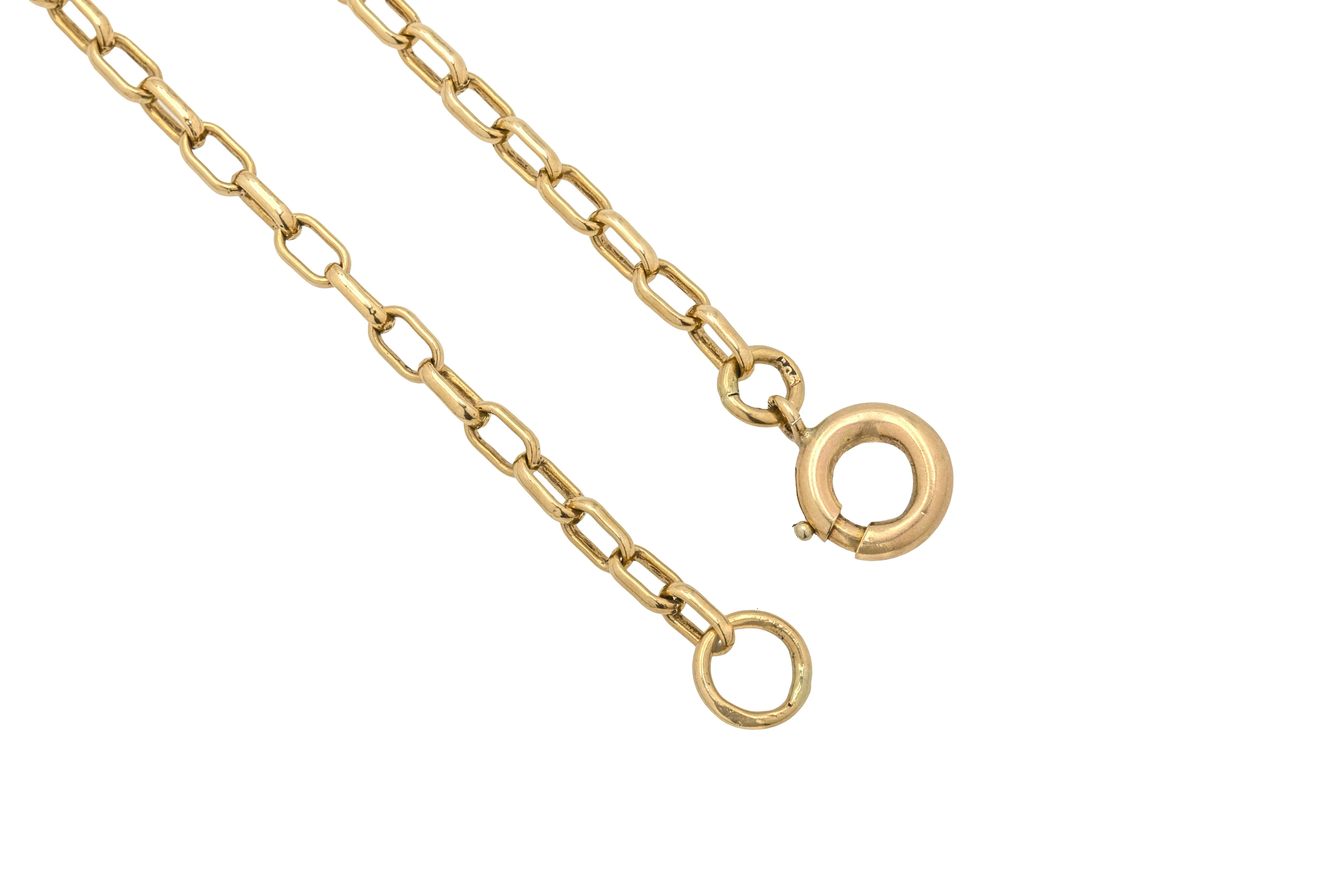 28" Antique 9ct Gold Oval Belcher Chain, 17.2g