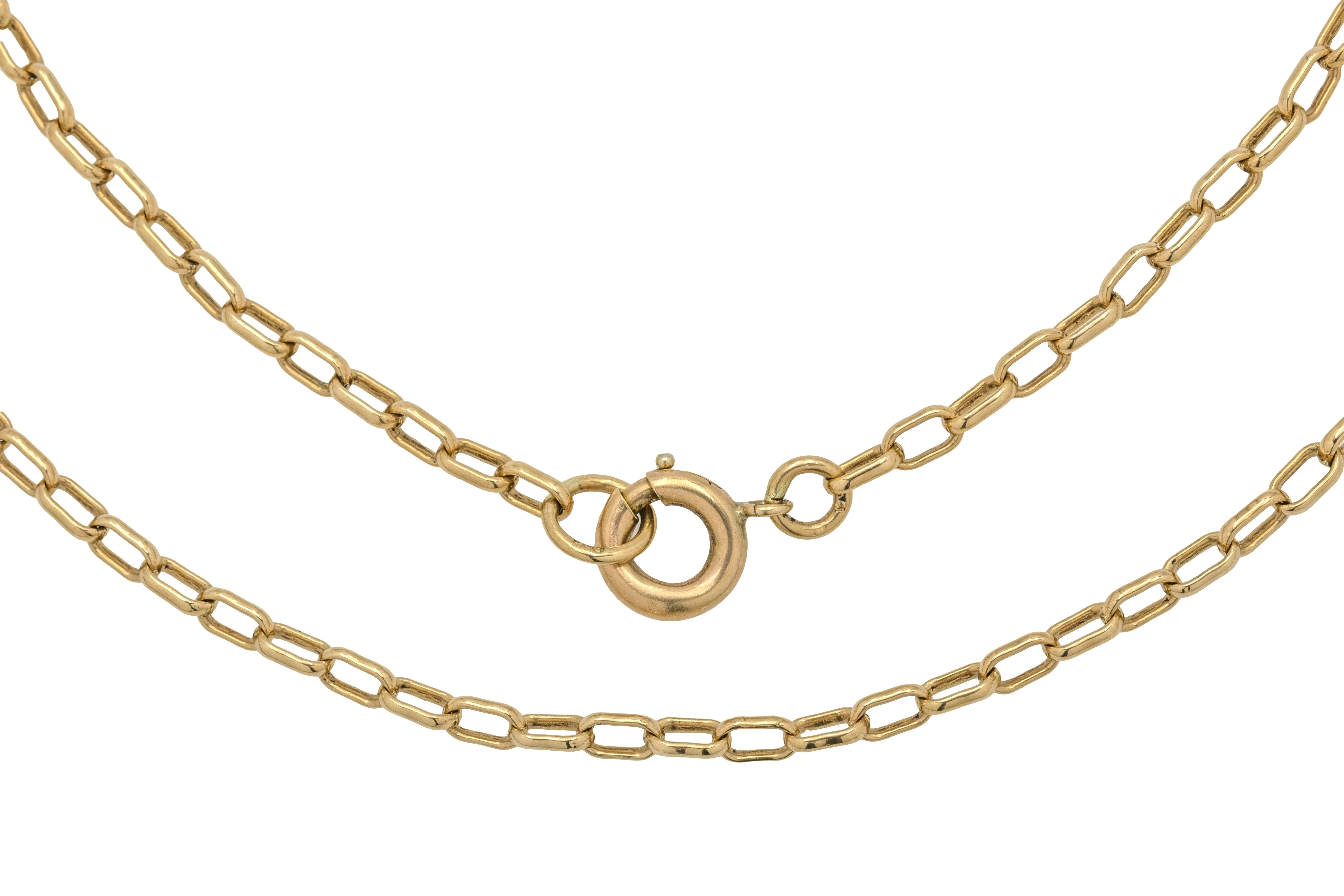 28" Antique 9ct Gold Oval Belcher Chain, 17.2g