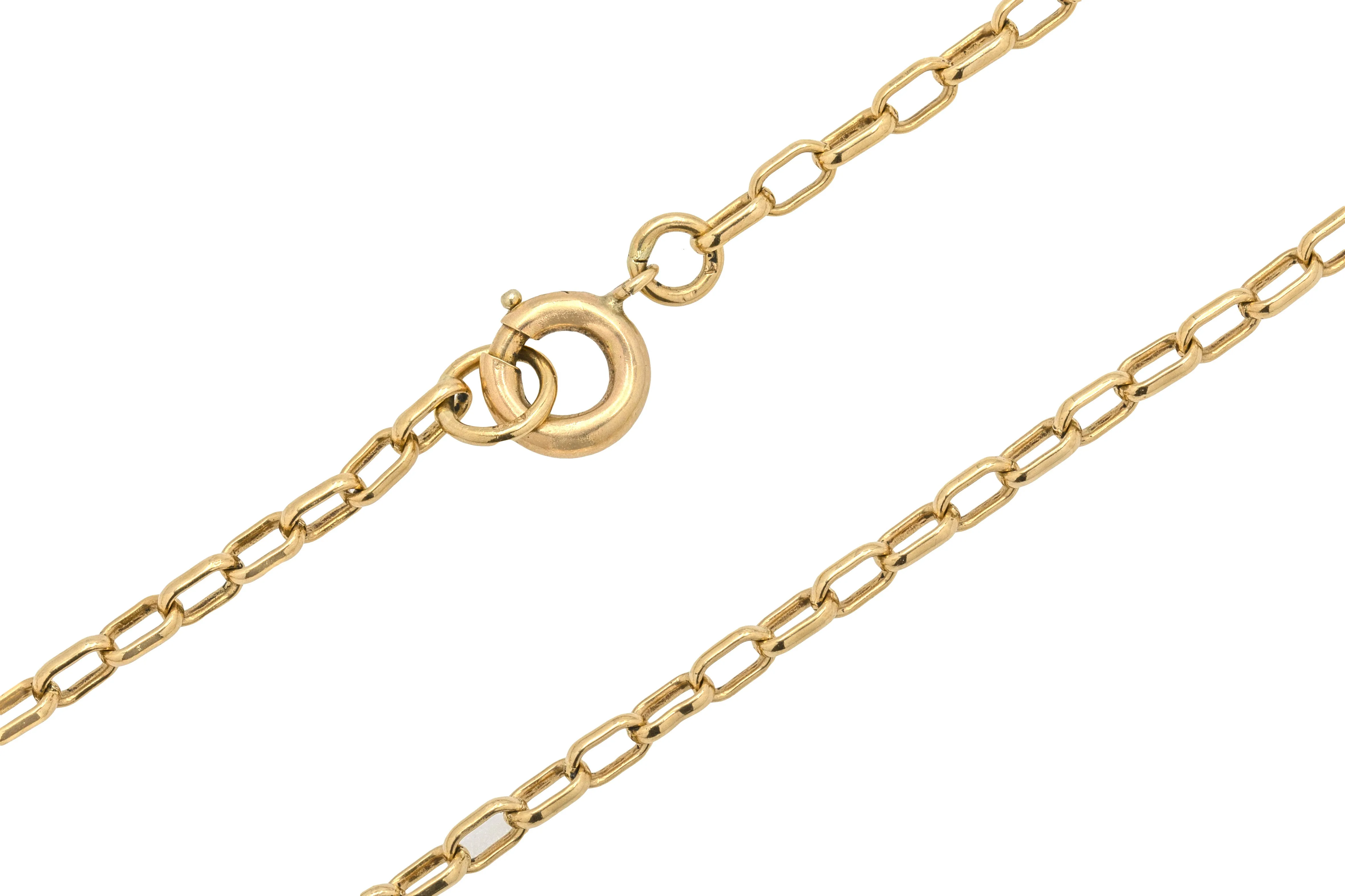 28" Antique 9ct Gold Oval Belcher Chain, 17.2g