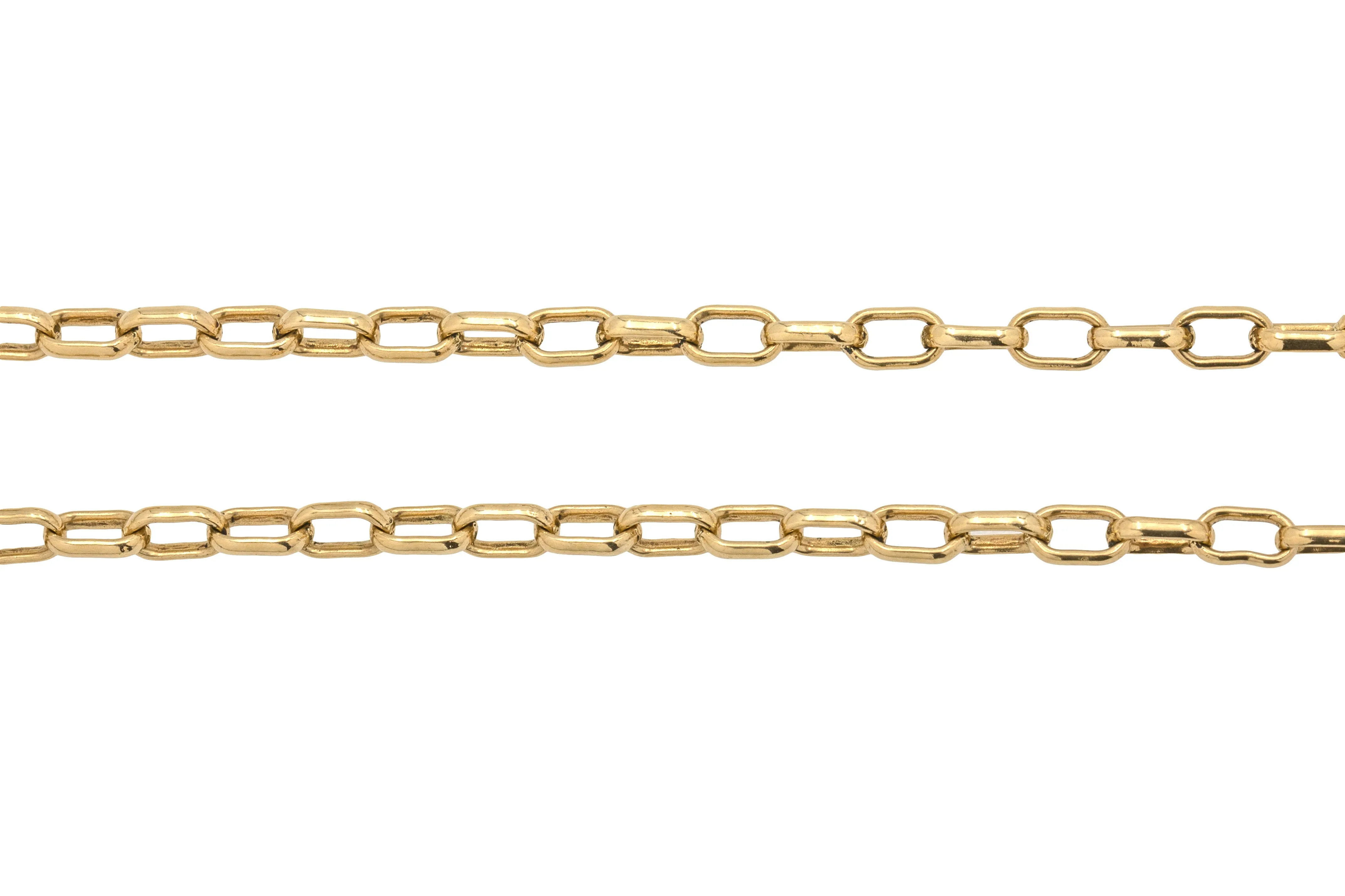 28" Antique 9ct Gold Oval Belcher Chain, 17.2g