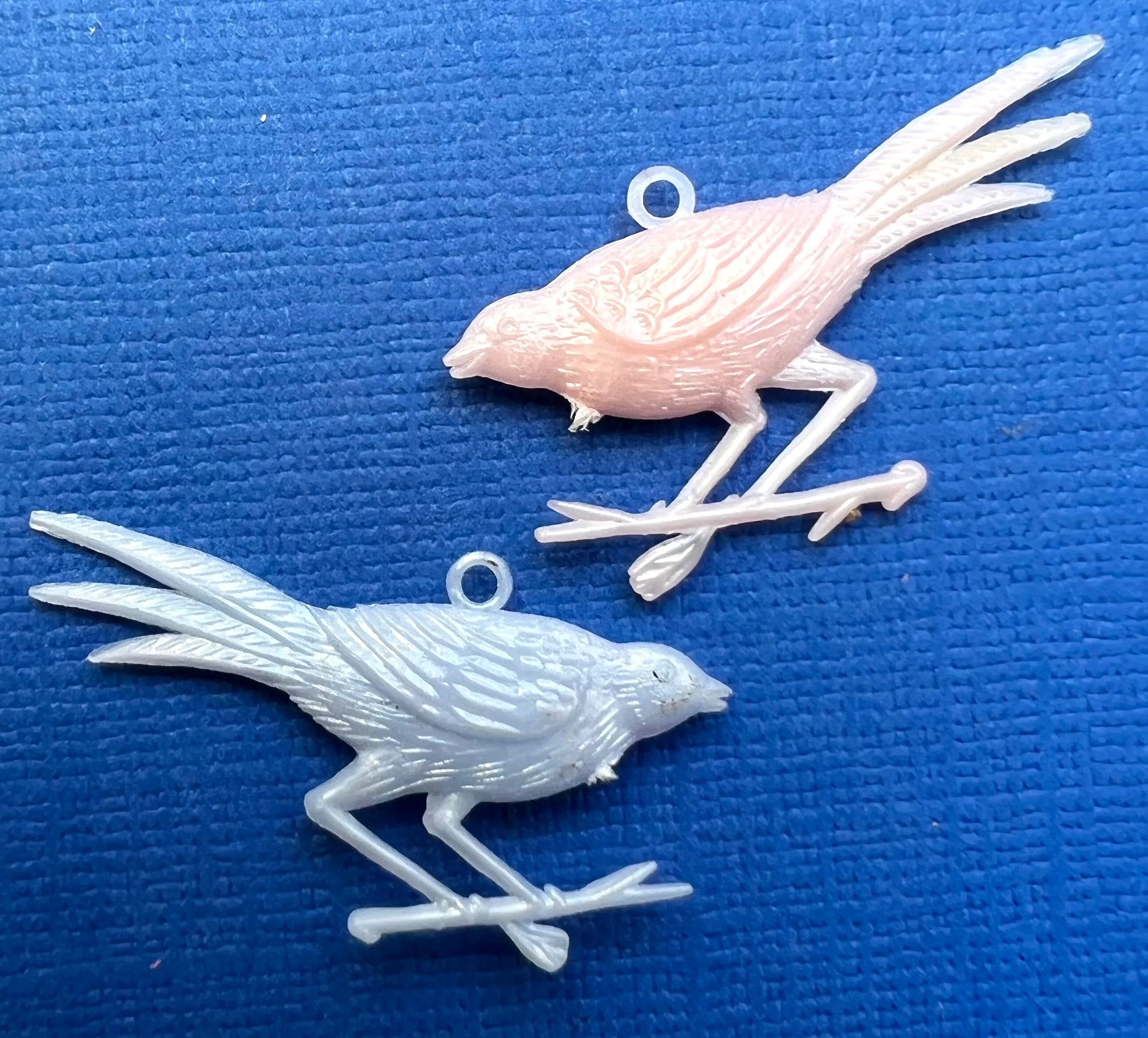 3 Vintage Bird Charms - 3cm long