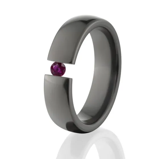 3mm Ruby, 6mm Black Zirconium, Tension Set