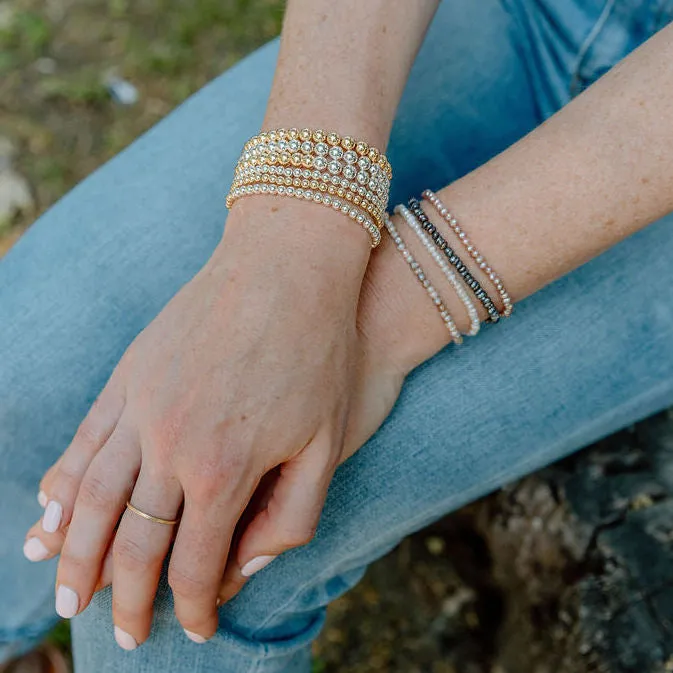 6mm Sterling Silver Beaded Stacking Bracelet