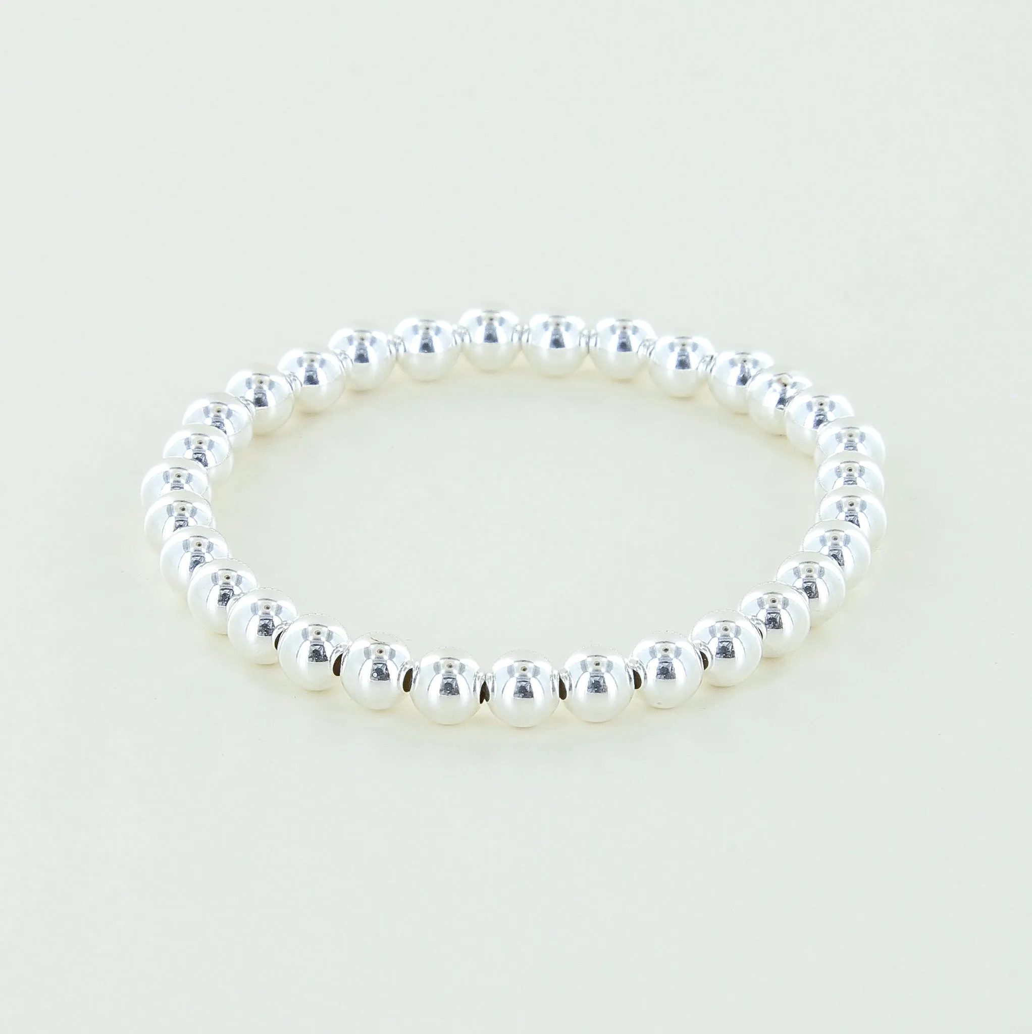 6mm Sterling Silver Beaded Stacking Bracelet