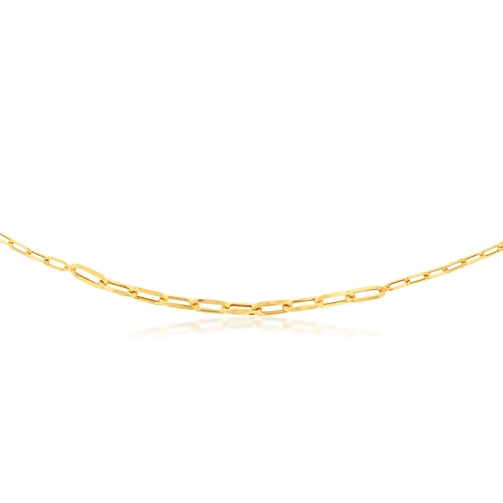 9ct Yellow Gold Silverfilled Paperclip Chain