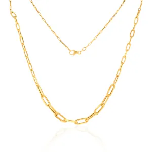 9ct Yellow Gold Silverfilled Paperclip Chain