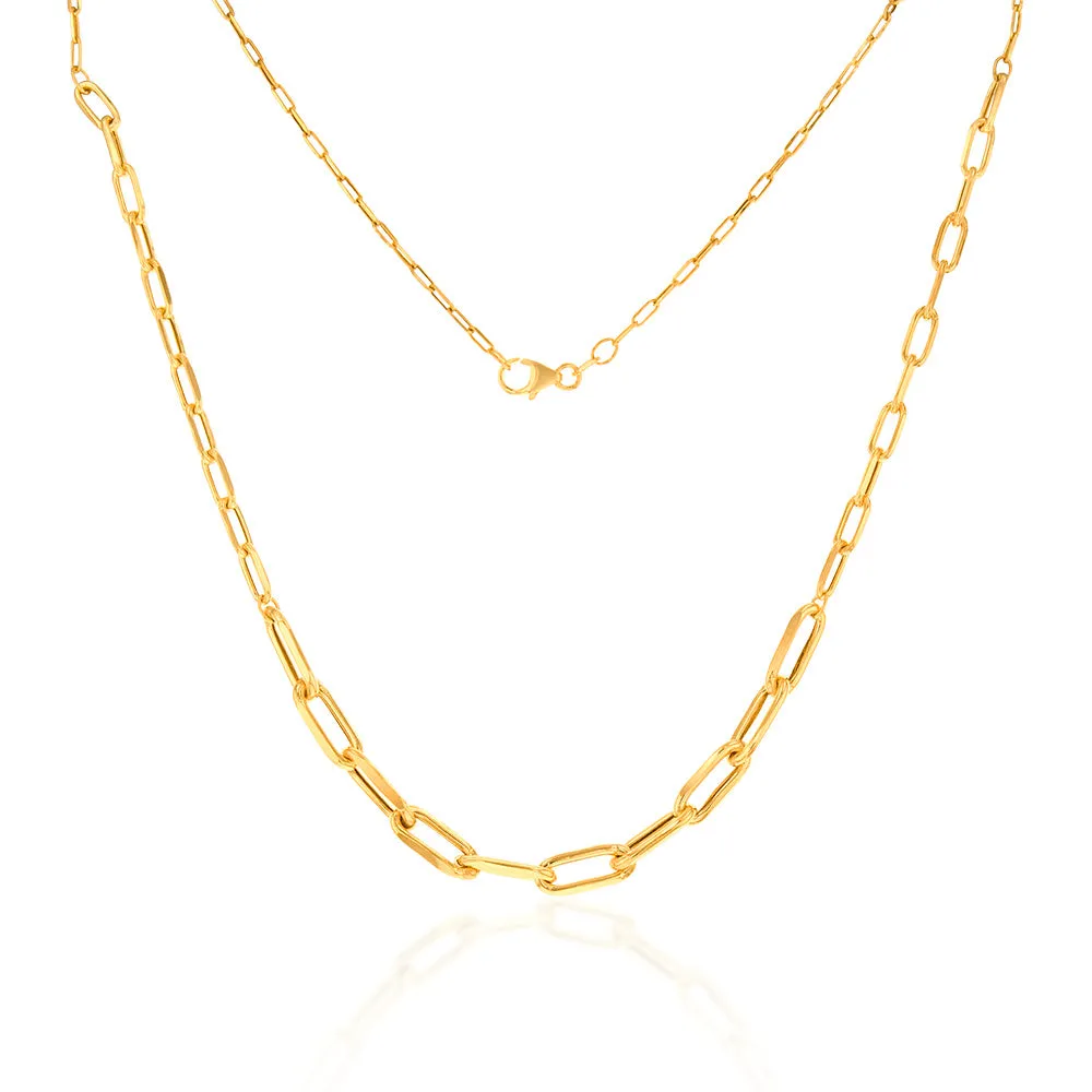 9ct Yellow Gold Silverfilled Paperclip Chain