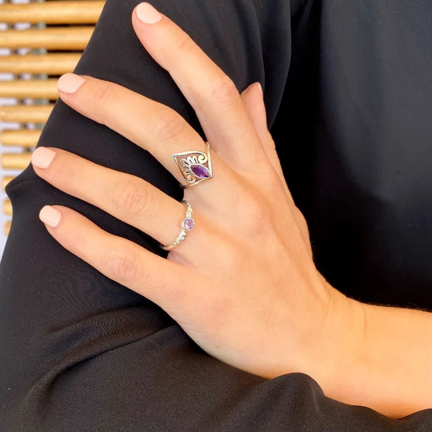 Amethyst Marquise Ring - Lily