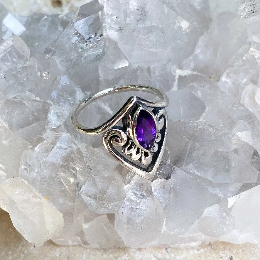 Amethyst Marquise Ring - Lily