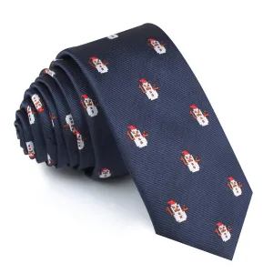 Argentinian Christmas Snowman Skinny Tie