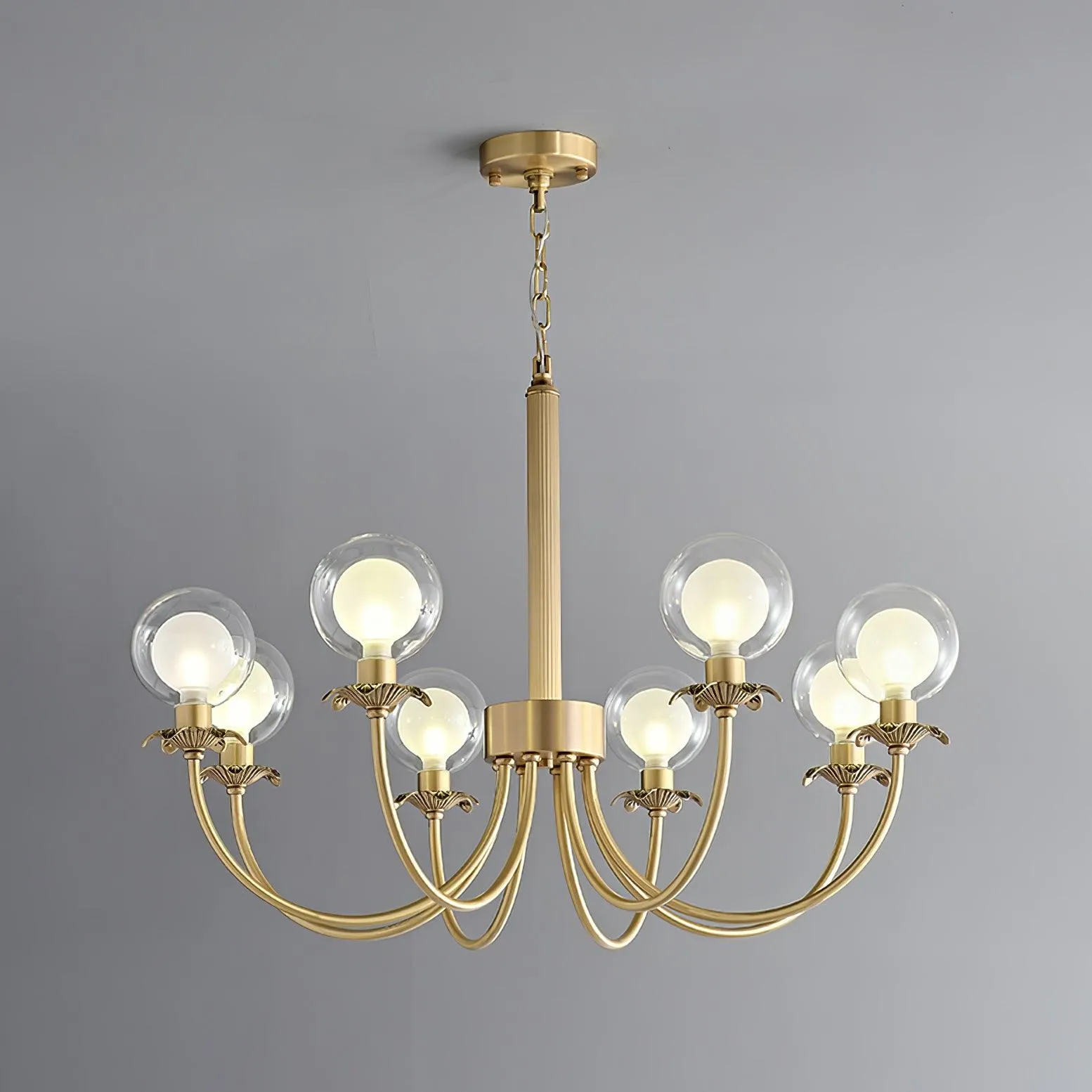 Aureate Radiance Glass Chandelier