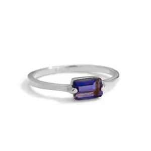 Baguette Ring, Iolite, Silver