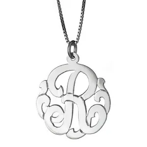 Better Jewelry Small .925 Sterling Silver Custom One Letter Monogram Pendant Necklace