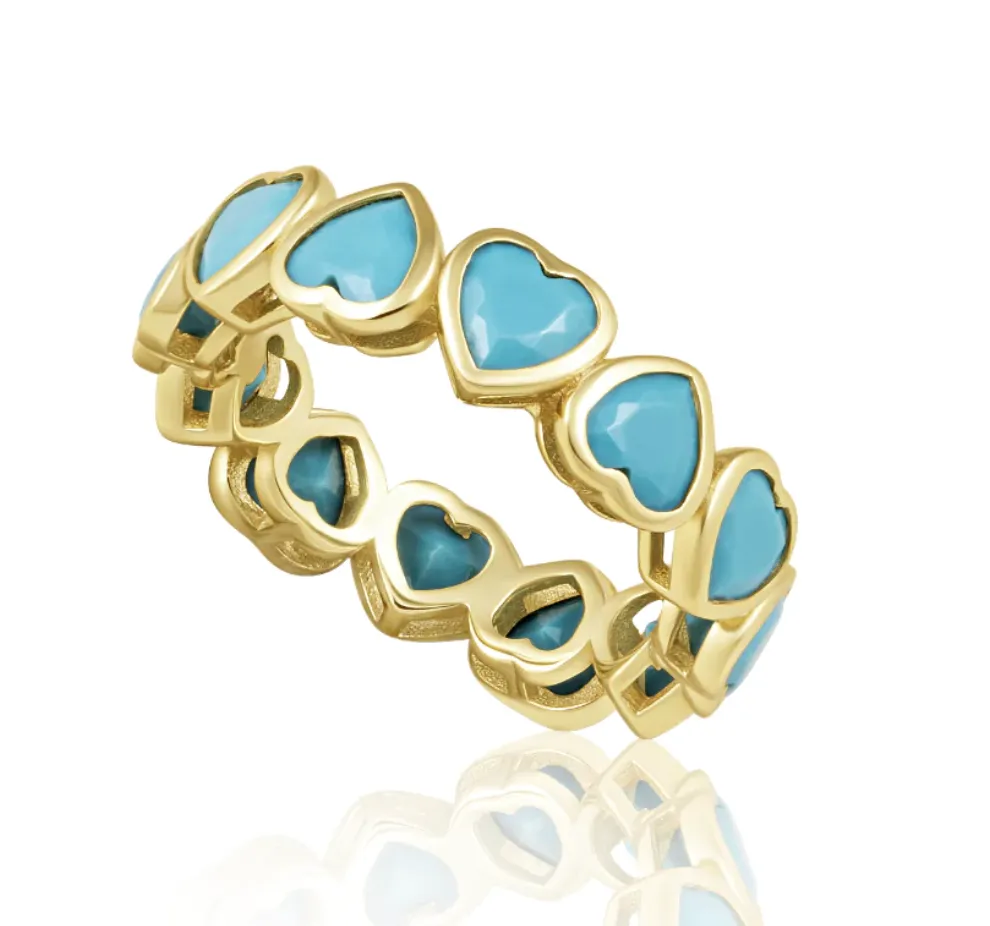 Bezel Heart Ring | Turquoise