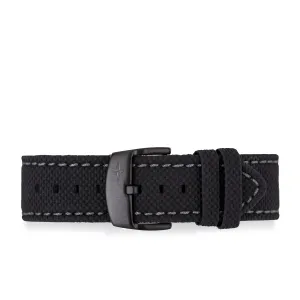 Black Cowhide with Textured Covering Strap 22mm 169.581.55