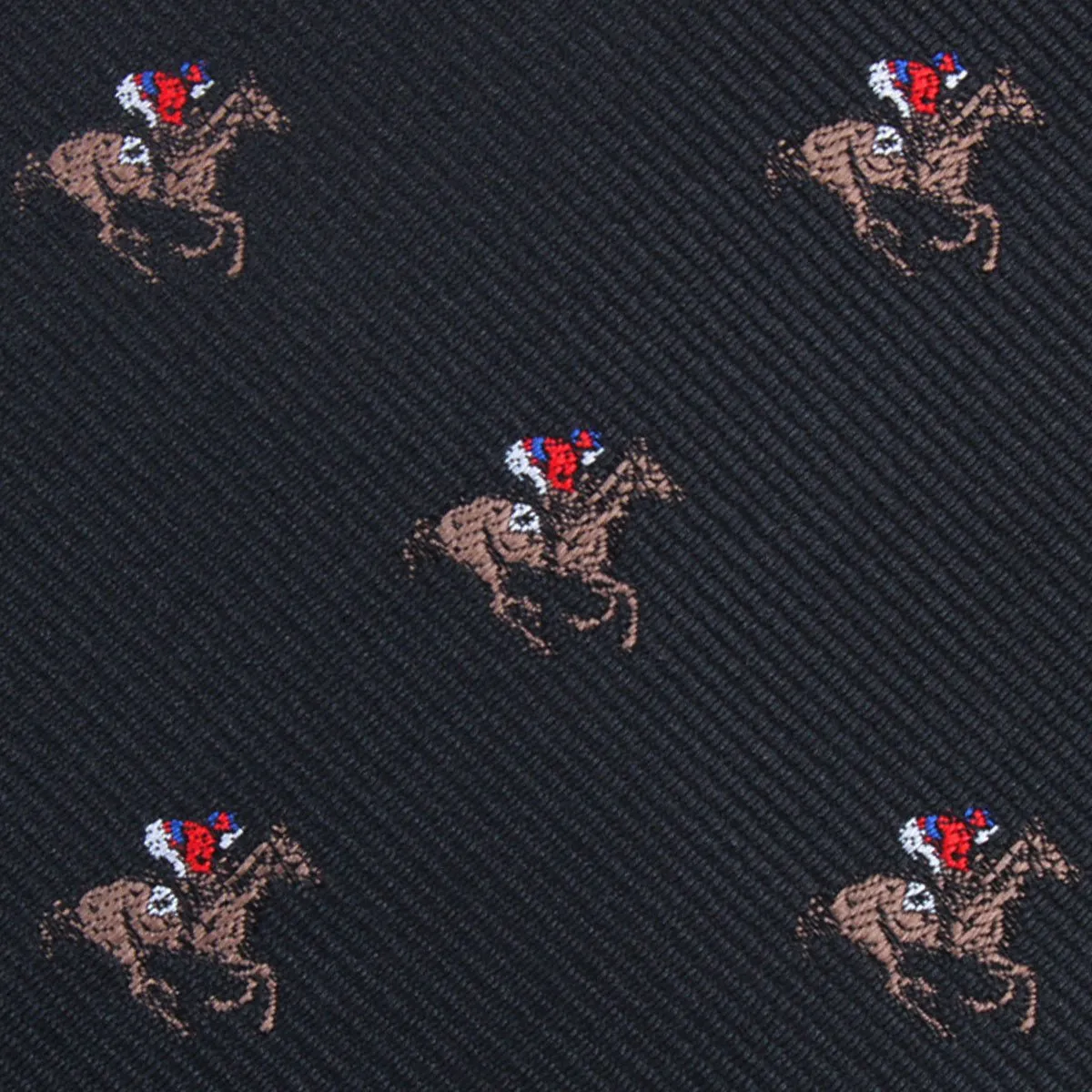 Black Melbourne Race Horse Pocket Square