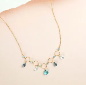 Blue Gemstone Mini Sparkler Necklace