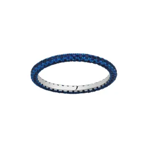 Blue Sapphire and Blue Rhodium 3 Sided Band