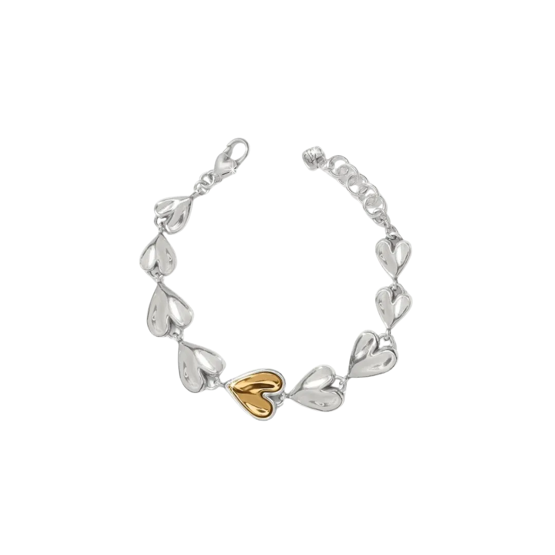 Brighton Women's Cascade Heart Silver Gold Bracelet