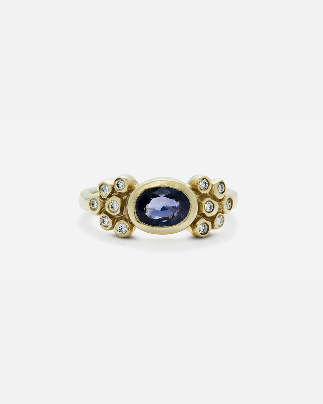 Bubble 4 / Iolite and White Diamond Ring