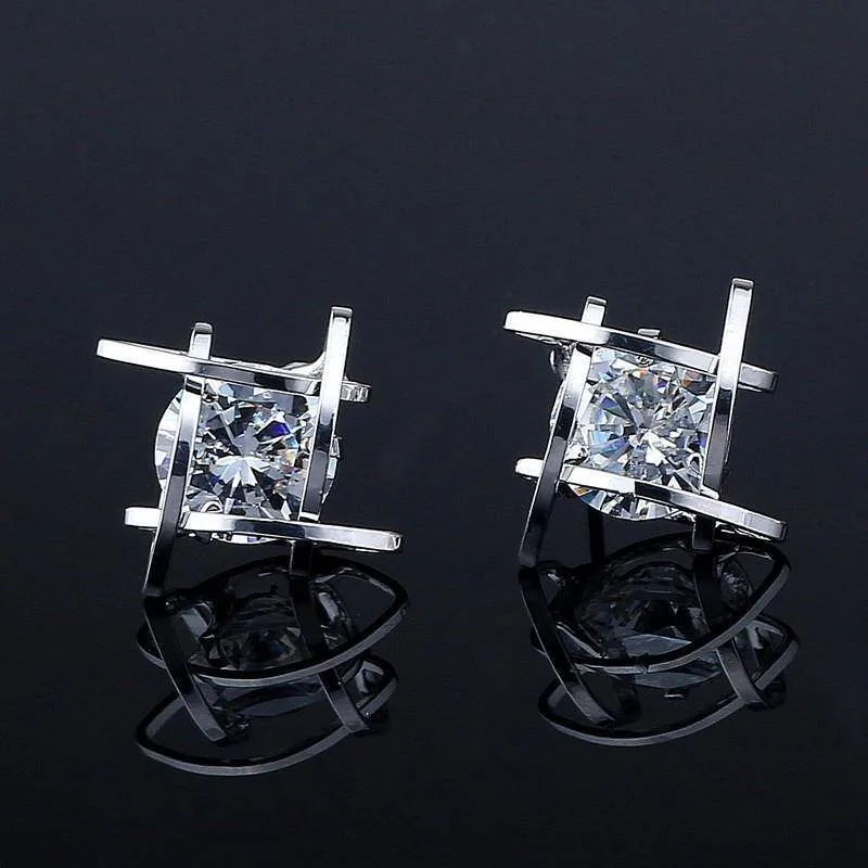 Captured Crystals Square Earrings