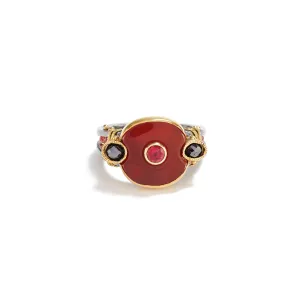 Carnelian & Spinel Ring