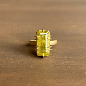 Chartreuse Heliodor Beryl Vanity Ring