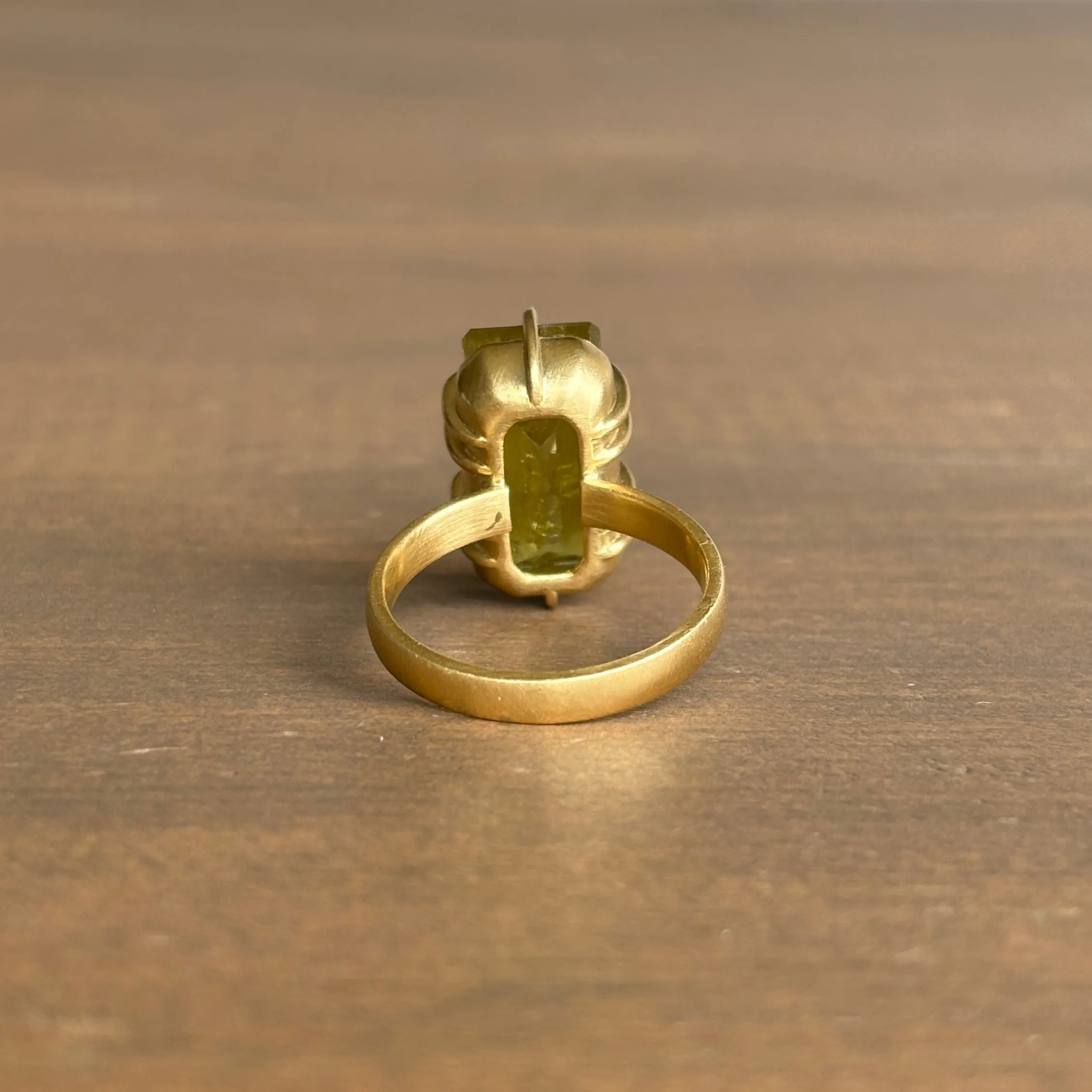 Chartreuse Heliodor Beryl Vanity Ring