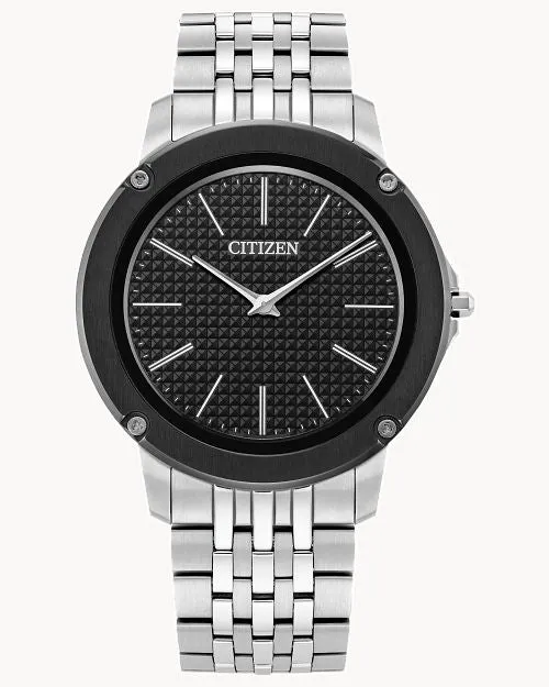 Citizen Eco-Drive One Black Dial Stainless Steel Bracelet Watch AR5075-69E