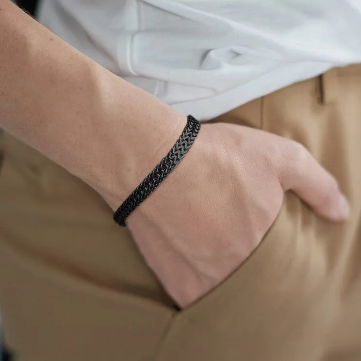 Classy Men Black 2-Row Foxtail Bracelet