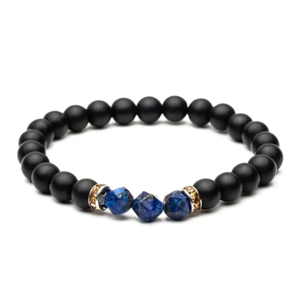 Classy Men Elegant Blue Stone Bracelet