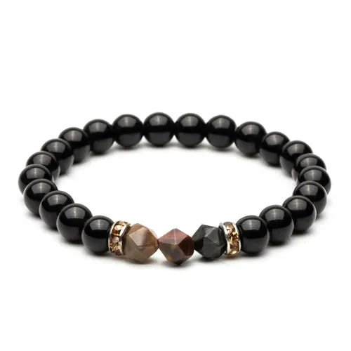 Classy Men Elegant Brown Stone Bracelet