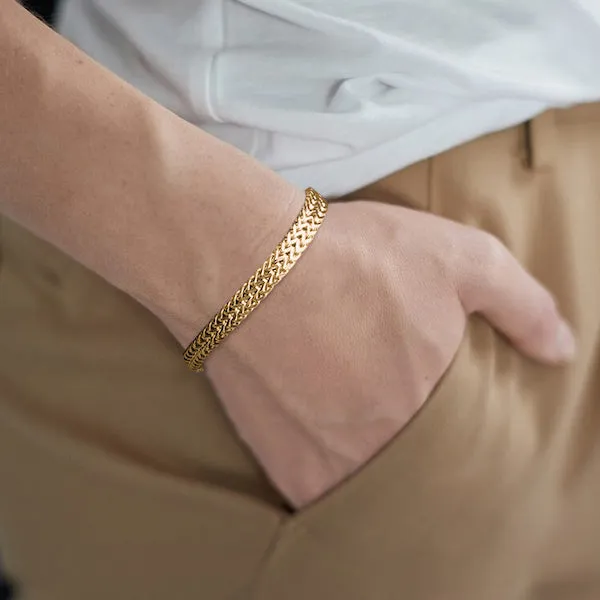 Classy Men Gold 2-Row Foxtail Bracelet