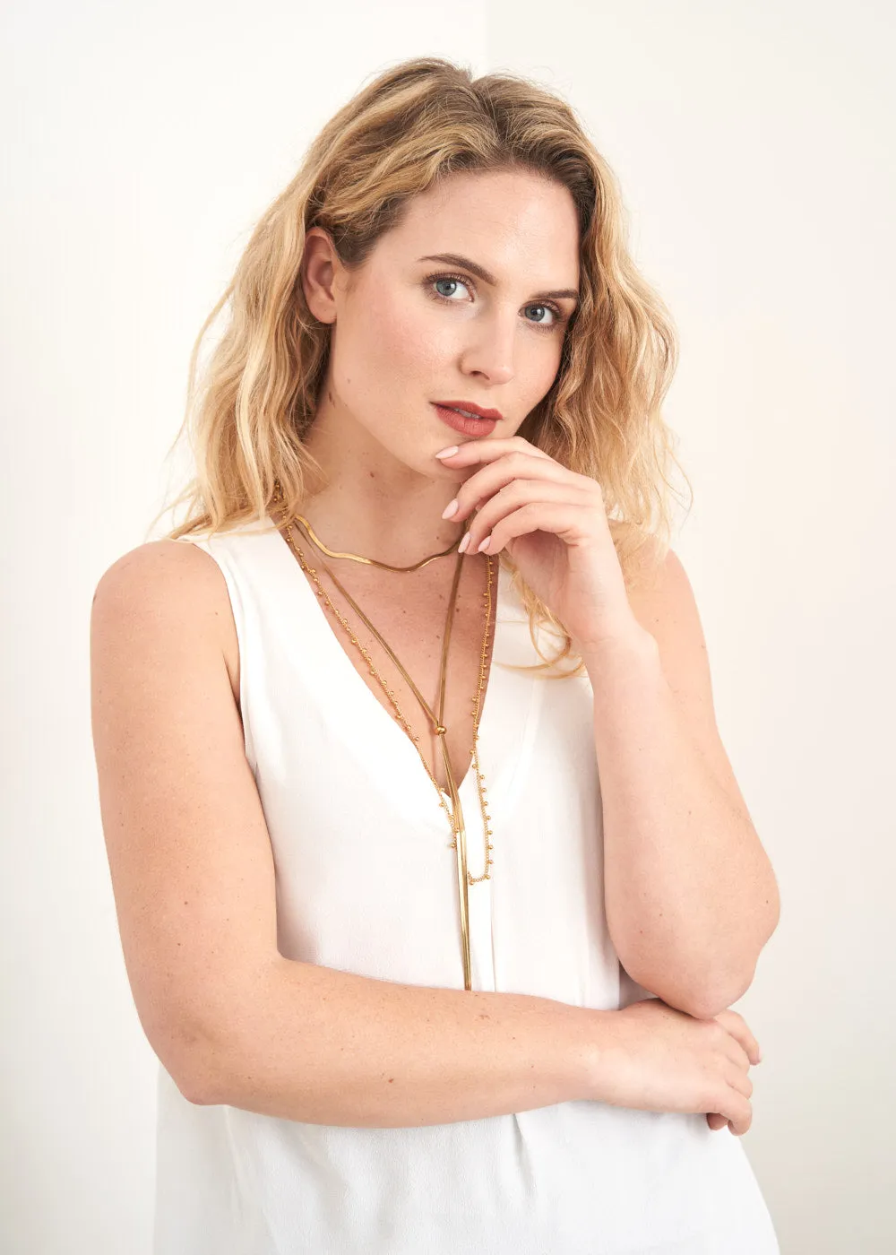 CLEM SIMPLE BALL NECKLACE - GOLD