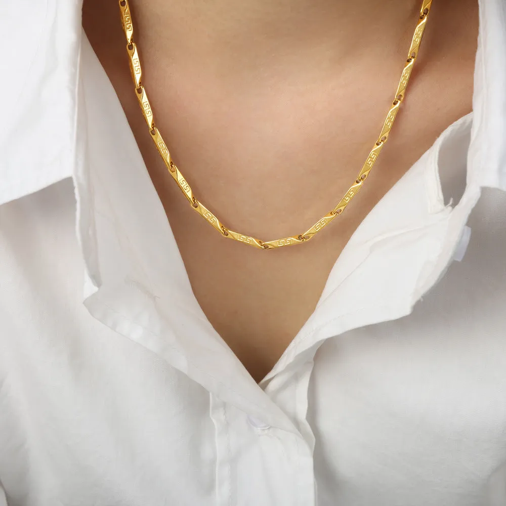 Cold Style Gold-Plated Necklace Jewelry with Titanium Steel - Fashionably Versatile