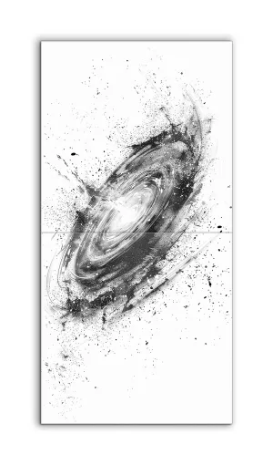 Cosmic Spiral: Monochrome Galactic Explosion