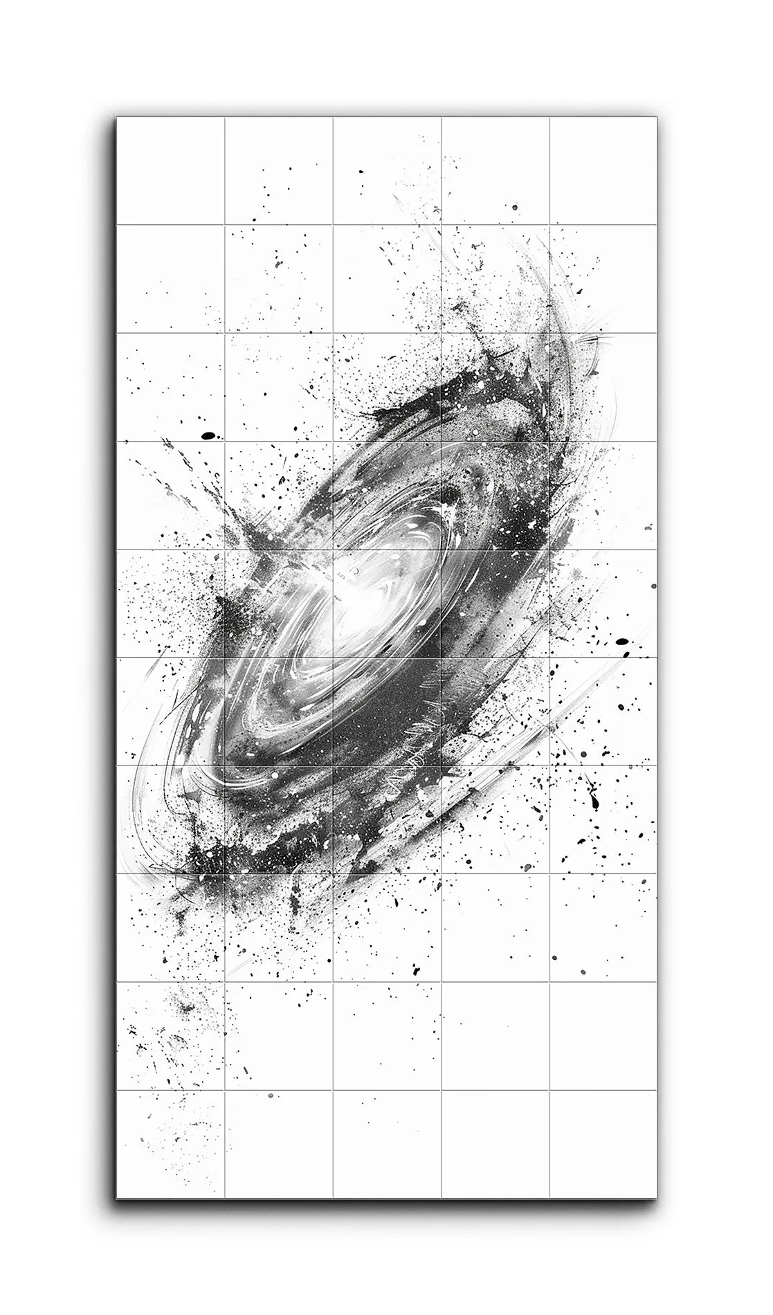 Cosmic Spiral: Monochrome Galactic Explosion